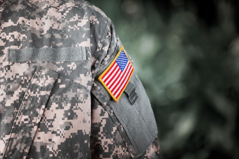 Closeup of US Army uniform