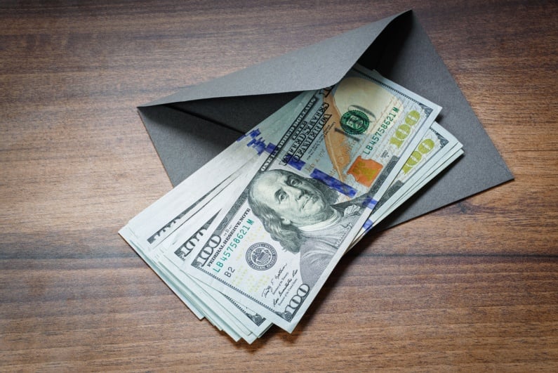 Cash in envelope