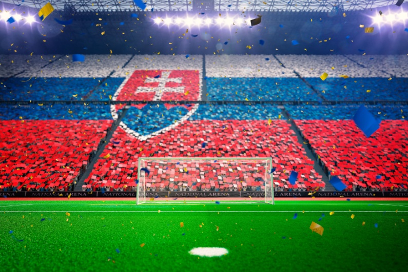 Slovakia badge on stadium