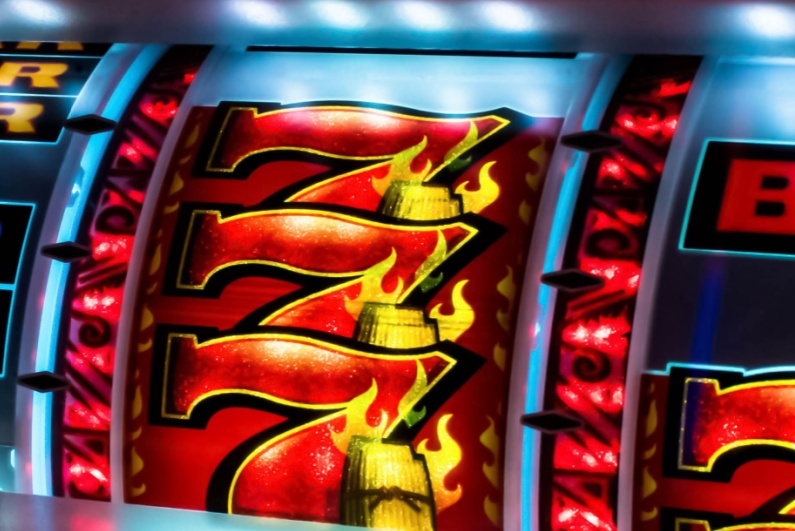 Slot machine closeup