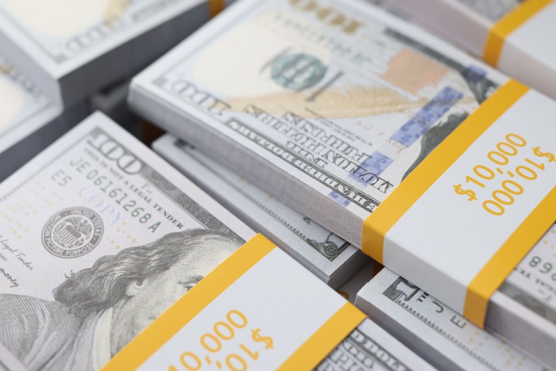 Stacks of $100 bills