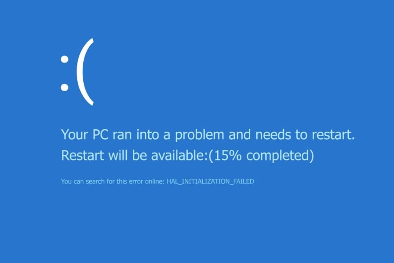 Blue screen of death