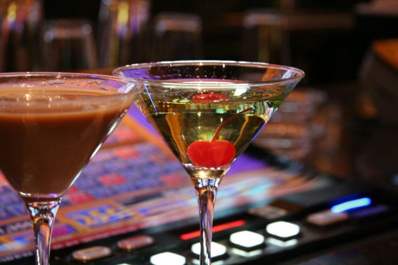 Drinks at gaming table