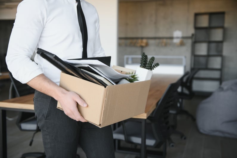 Man getting laid off from job