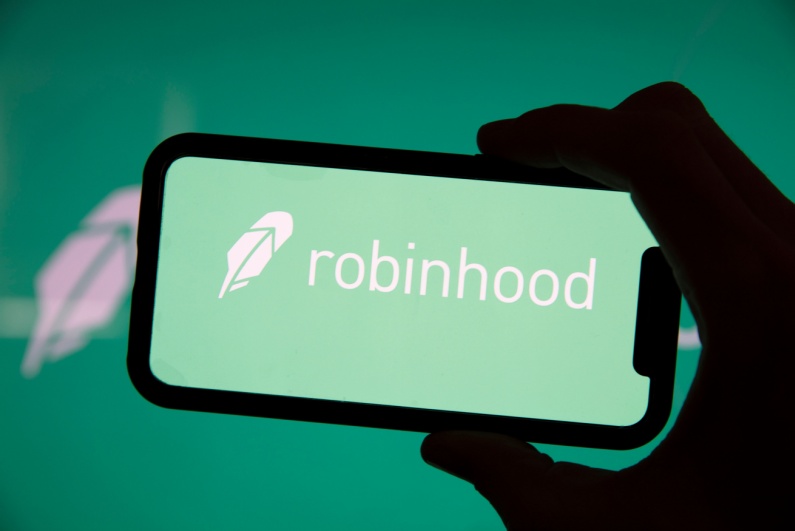 Robinhood logo on phone
