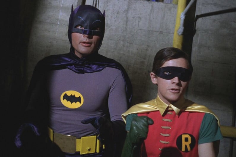 Adam West and Burt Ward as Batman and Robin