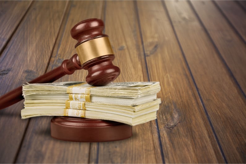 Gavel and cash