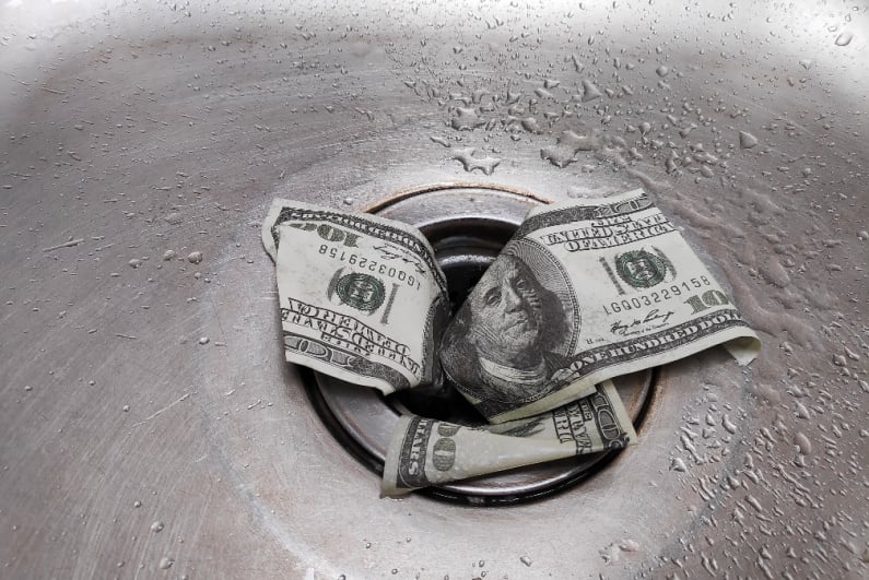 Money down drain