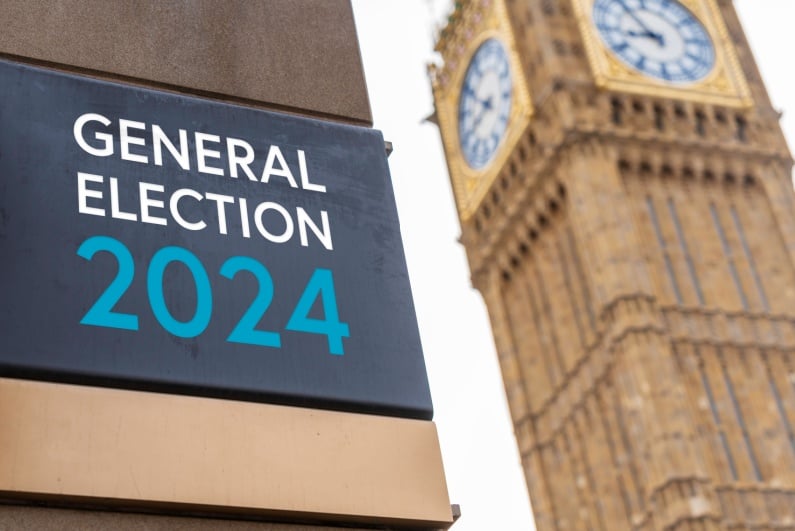 UK General Election 2024 sign
