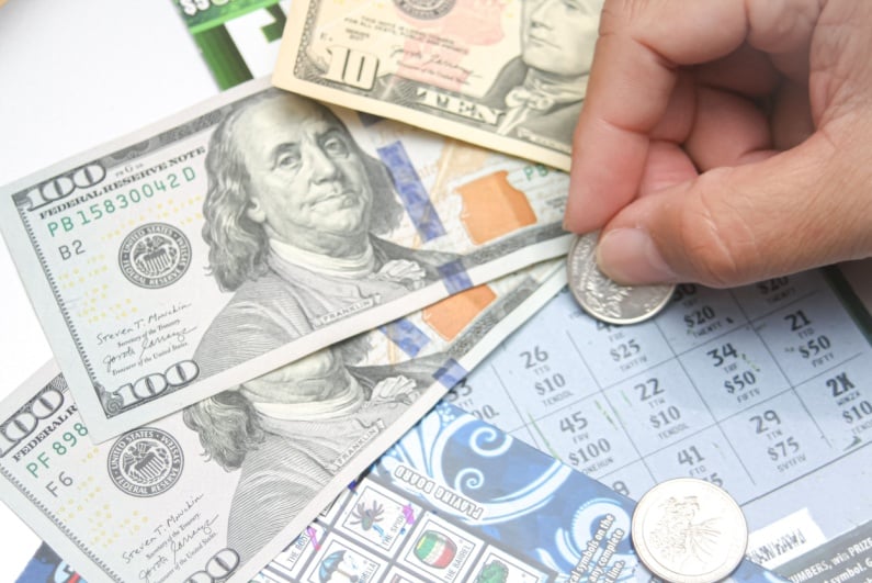 Lottery tickets with money