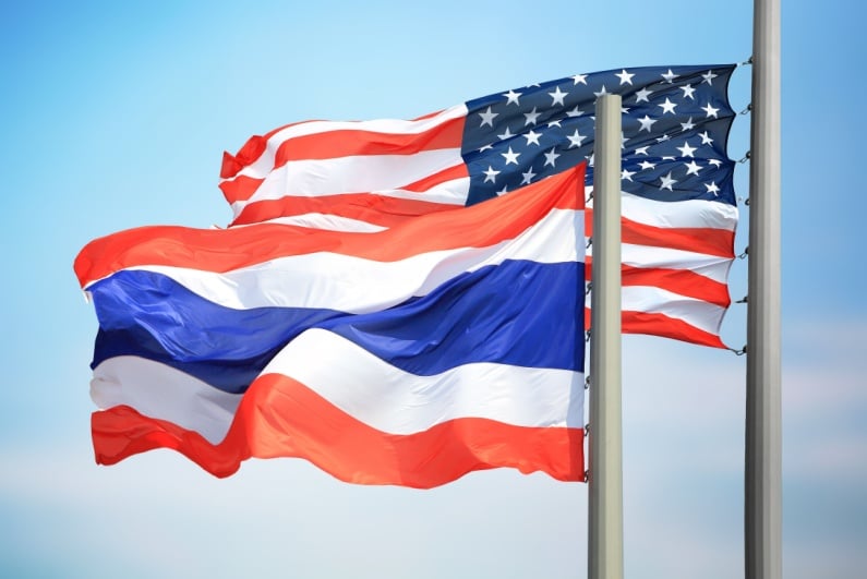 US and Thailand flags