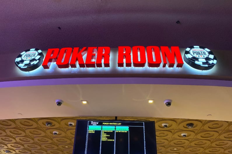 WSOP poker room sign