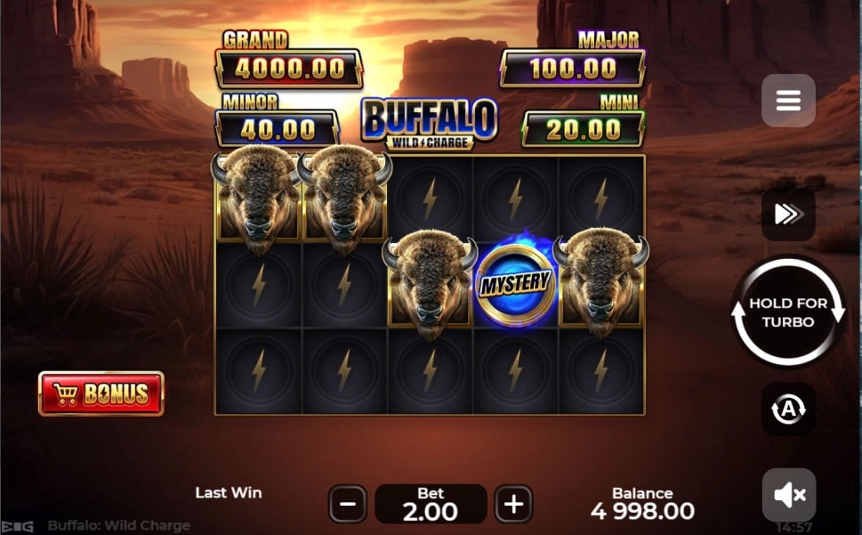 Buffalo Wild Charge slot reels by Enjoy Gaming