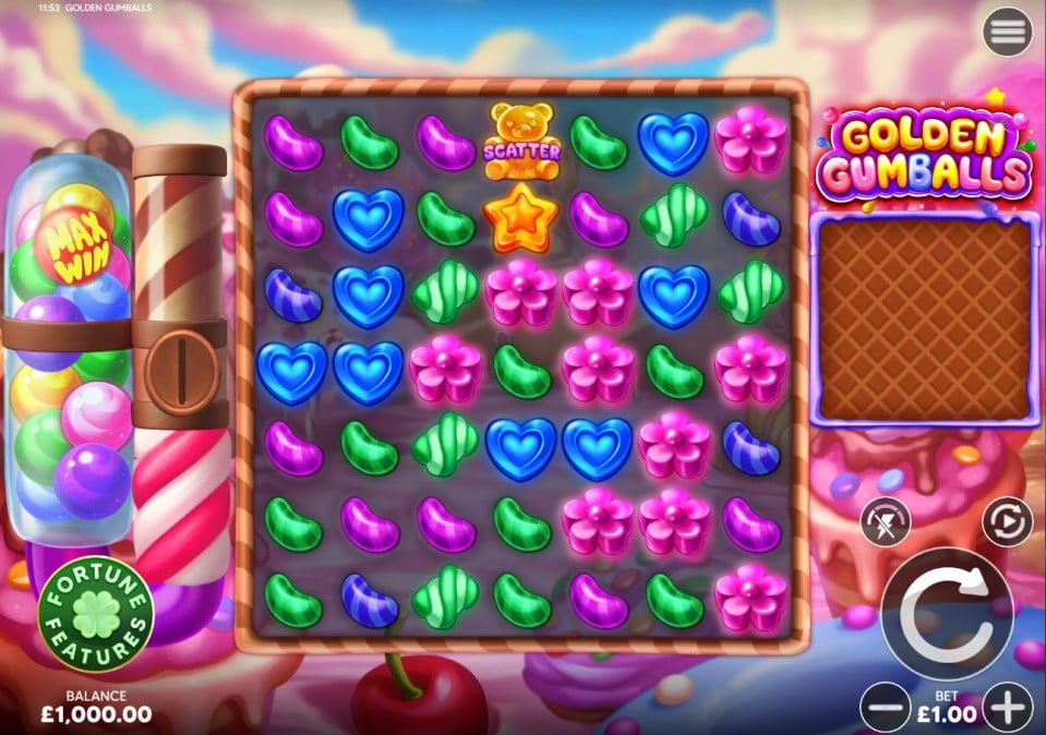 Golden Gumballs slot reels by Four Leaf Gaming