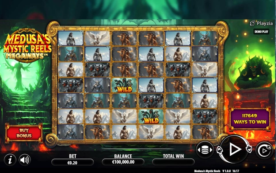 Medusa's Mystic Reels slot reels by Playzia