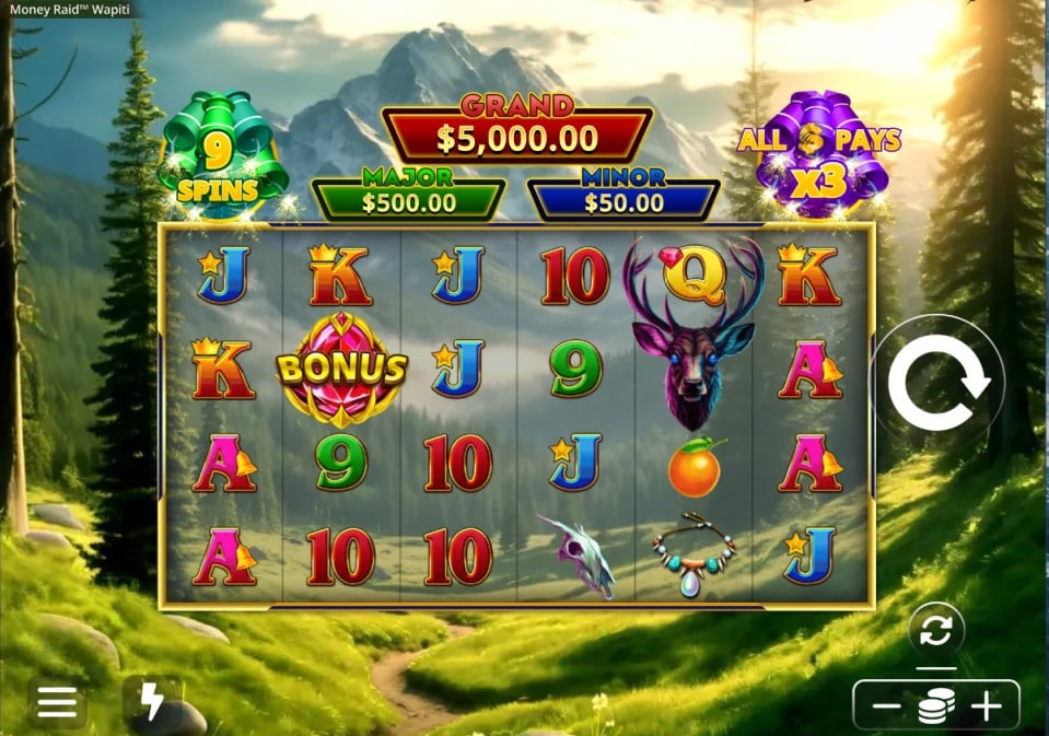 Money Raid Wapiti slot reels by Light & Wonder - best new online slots of the week