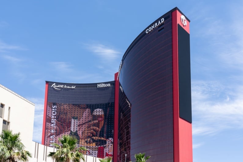 Conrad hotel tower at Resorts World Las Vegas