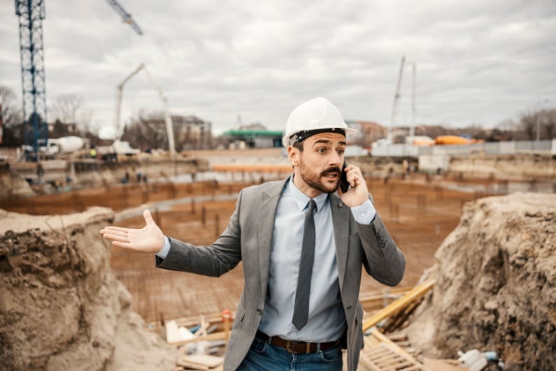 Frustrated construction executive