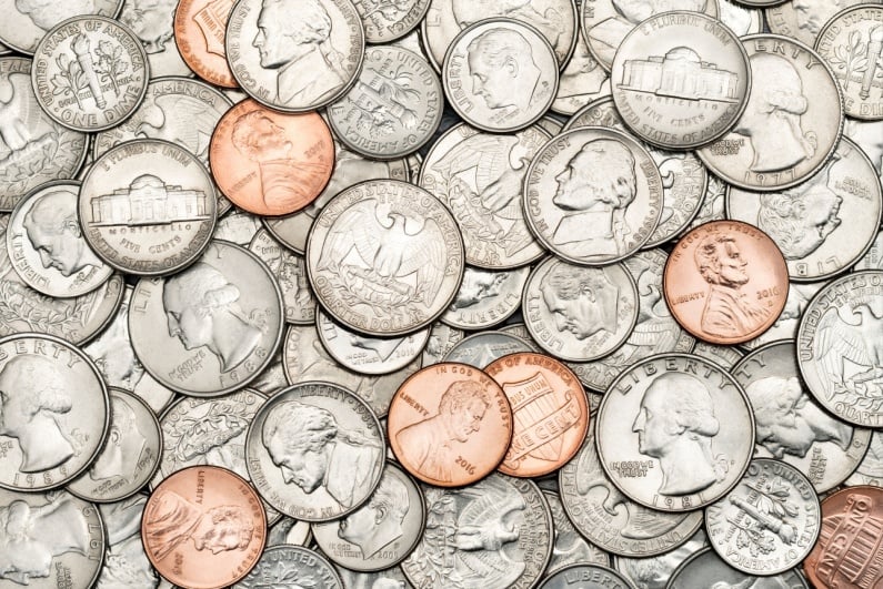 Pile of coins