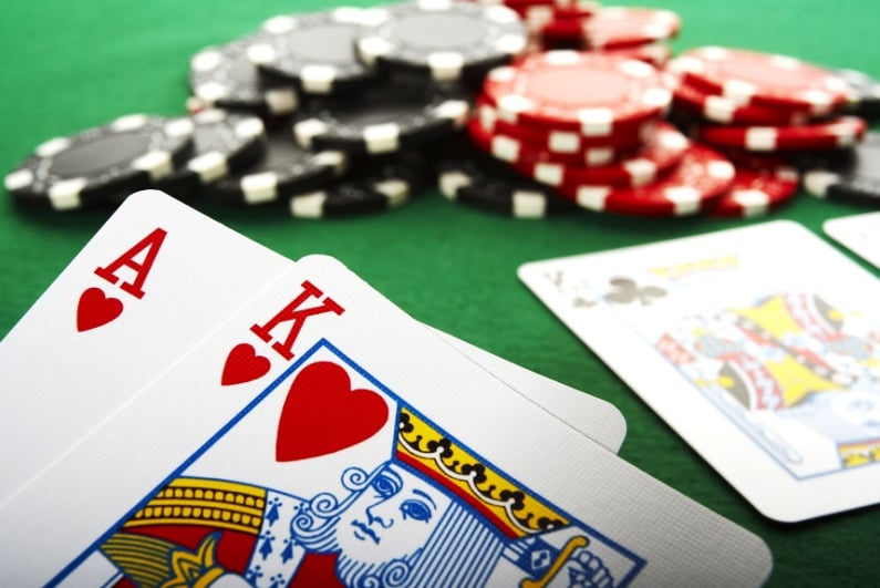 Playing cards and chips