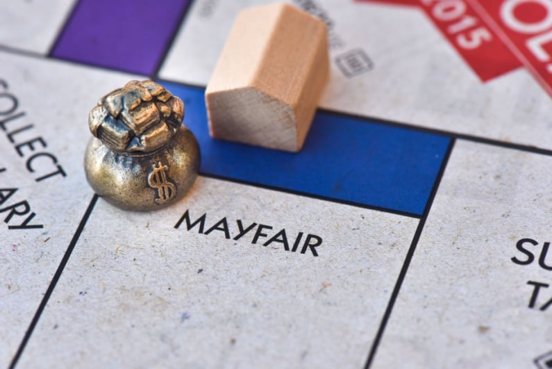 Mayfair on Monopoly board