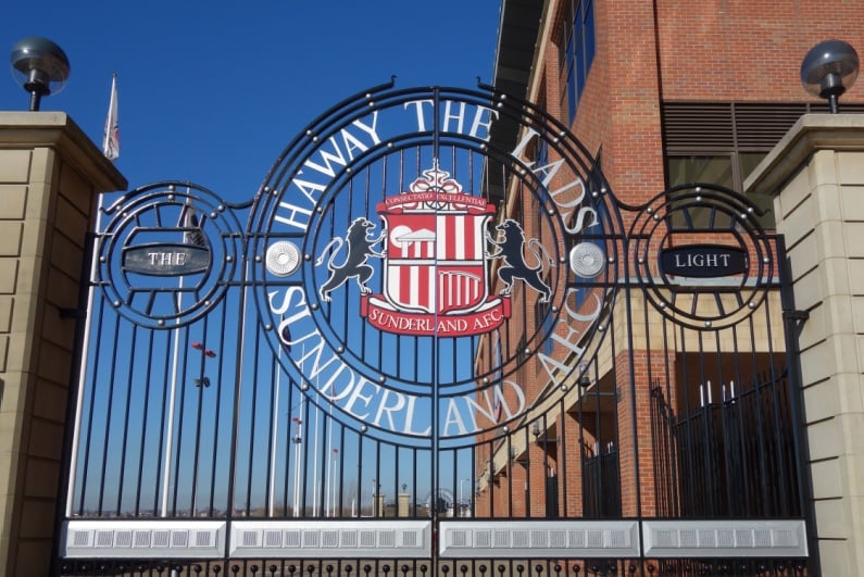 Sunderland badge on gate