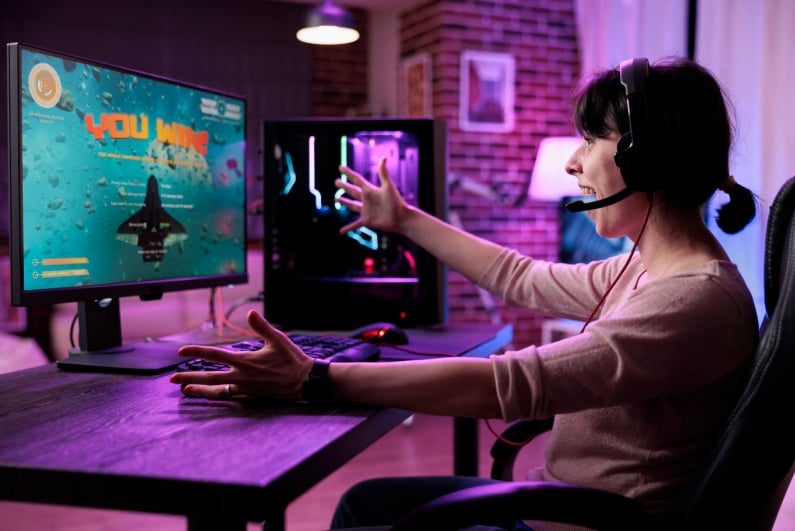 Young female gamer