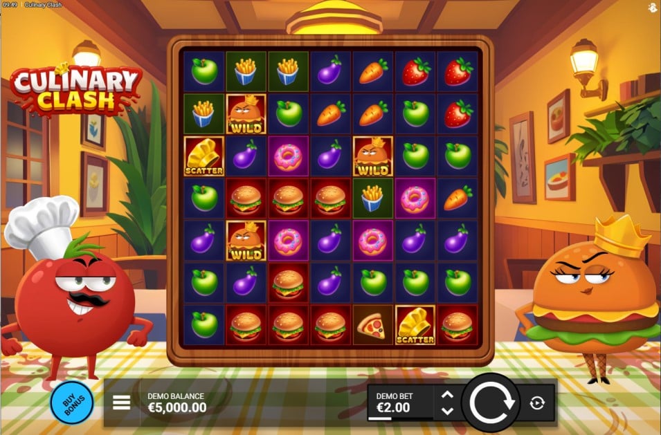 Culinary Clash slot reels by Hacksaw Gaming - best new online slots of the week