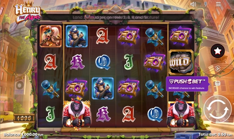 Henry the Ape slot reels by Push Gaming - best new online slots of the week
