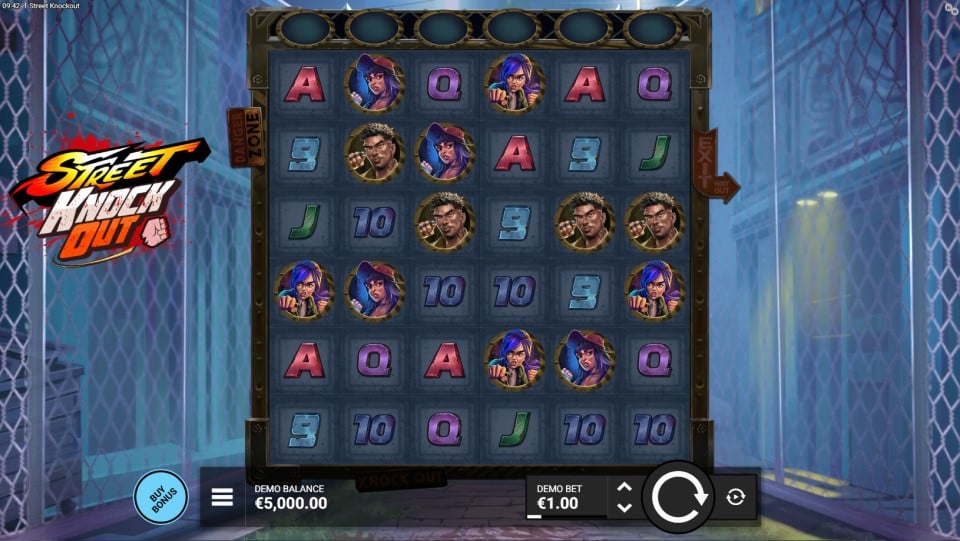 Street Knockout slot reels by Hacksaw Gaming
