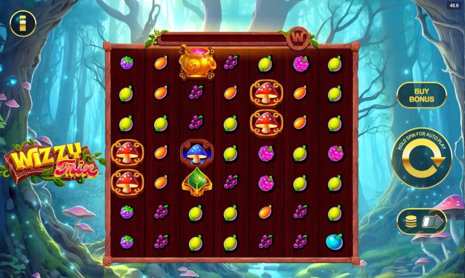 Wizzy Trix slot reels by Playtech