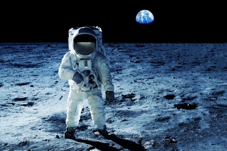 Astronaut on the moon