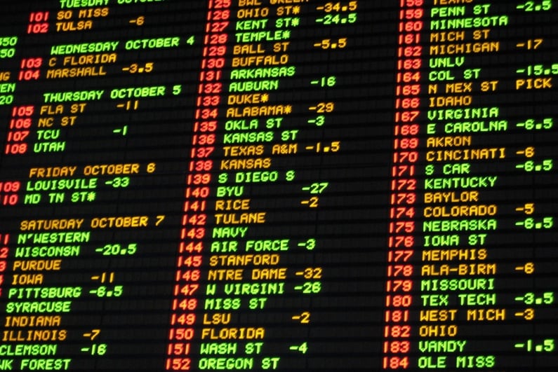 College football odds board
