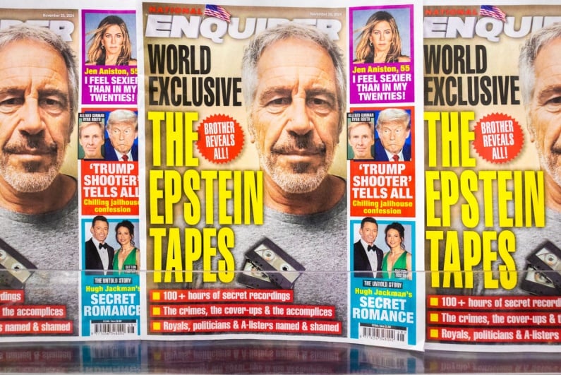 Jeffrey Epstein on front page of National Enquirer