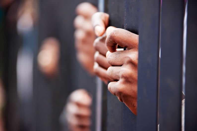 Person behind bars
