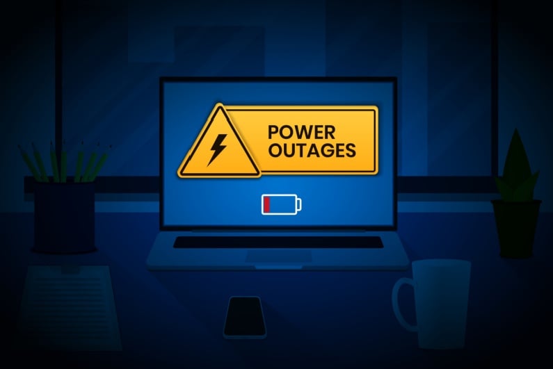 Power outage on laptop