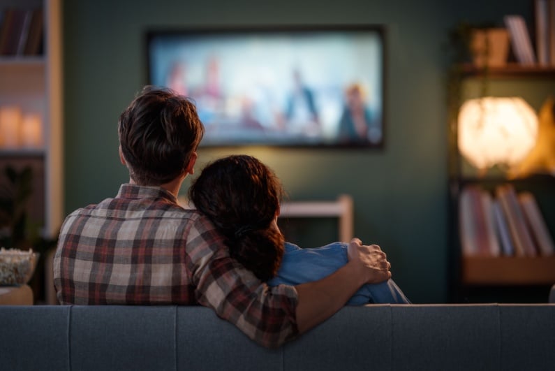 Couple watching TV