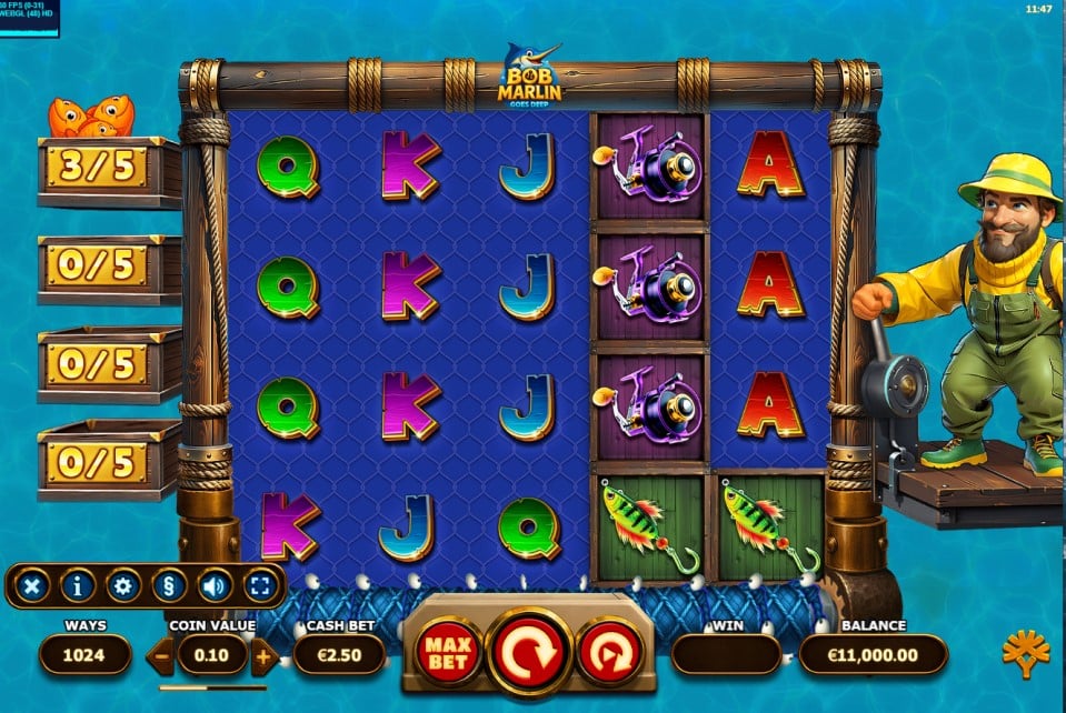 Bob Marlin Goes Deep slot reels by Yggdrasil Gaming