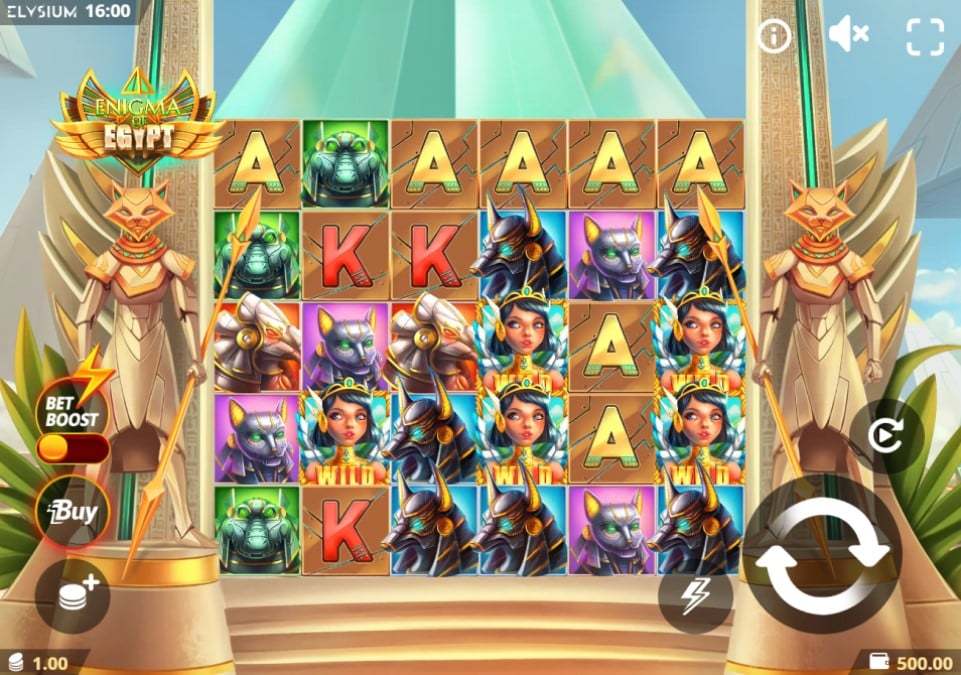 Enigma of Egypt slot reels by Elysium Studios