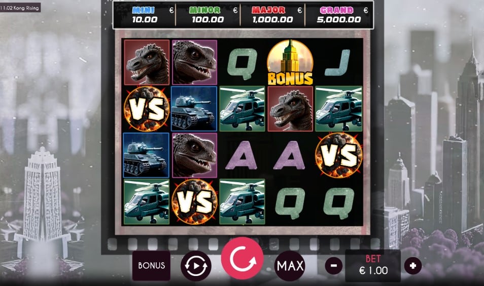Kong Rising online slot reels by Triple Cherry