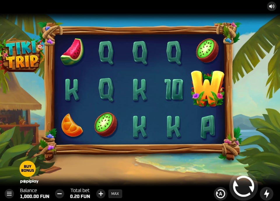 Tiki Trip slot reels by Popiplay
