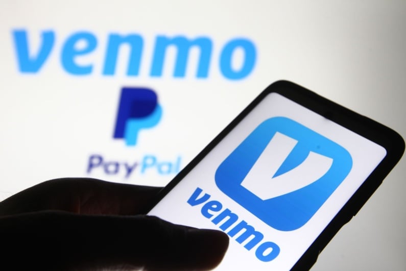 Venmo logo on phone