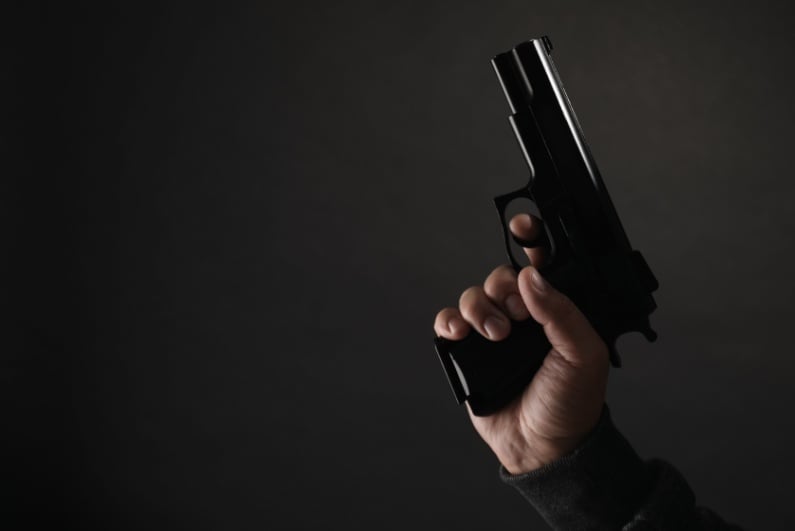 Person holding gun