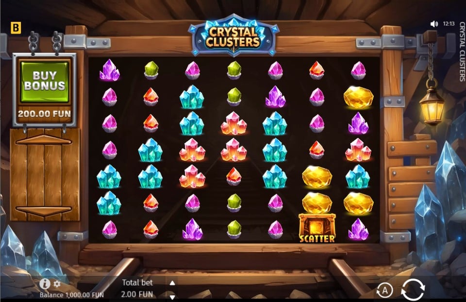 Crystal Clusters slot reels by BGaming - best new online slots of the week
