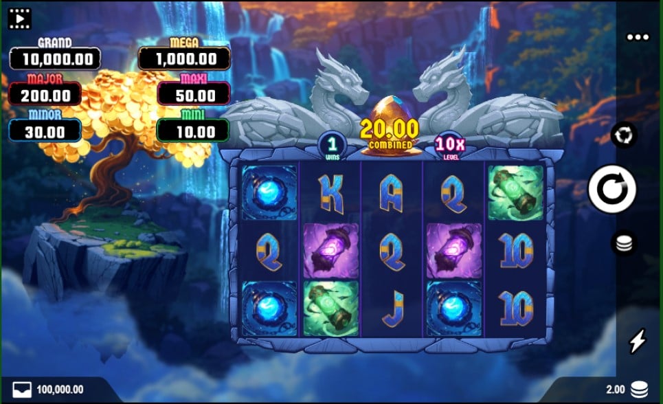 Dragons Erupt slot reels by Alchemy Gaming