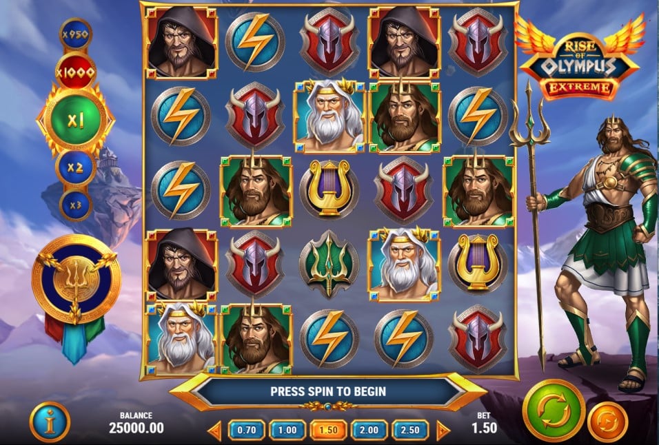 Rise of Olympus Extreme slot reels by Play'n GO - best new online slots of the week