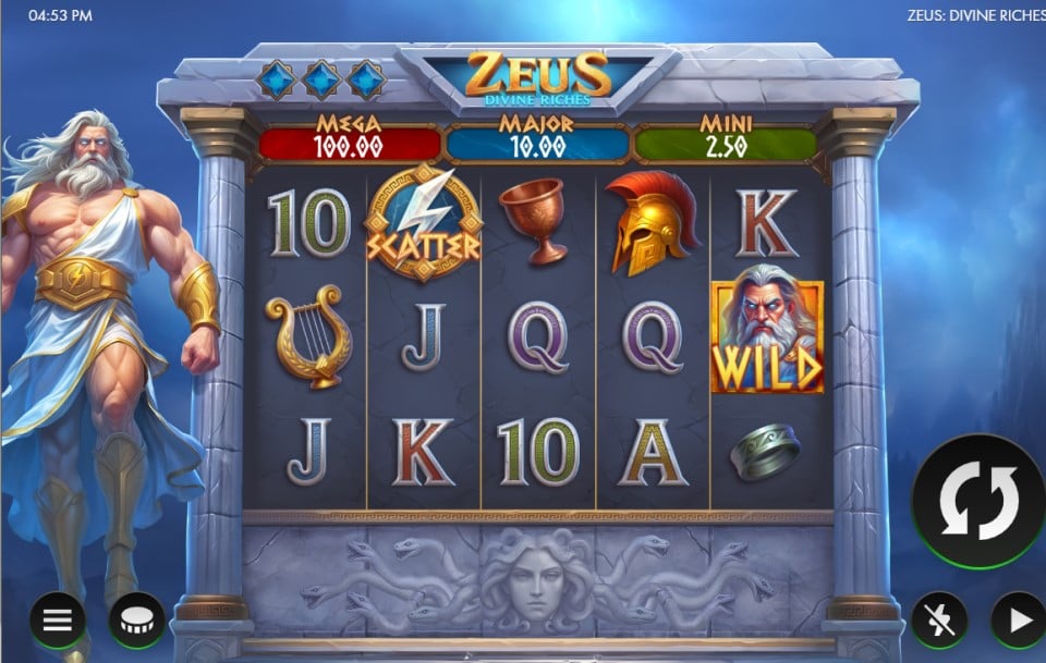 Zeus Divine Riches slot reels by Gamebeat - best new online slots of the week