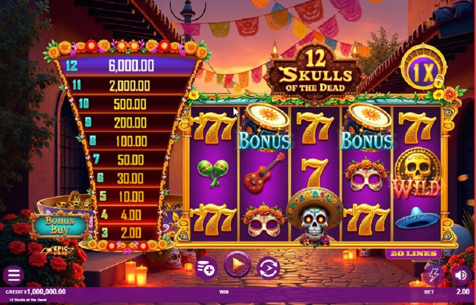 12 Skulls of the Dead slot reels by Microgaming - best new online slots of the week