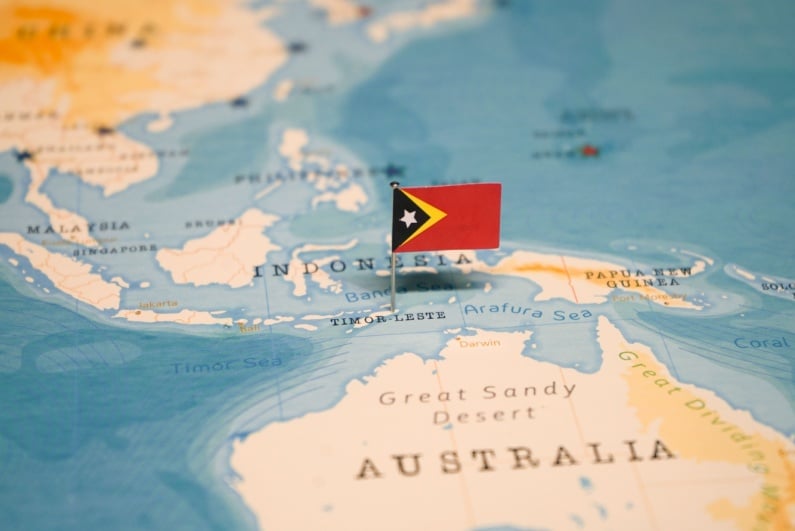 East Timor on a map