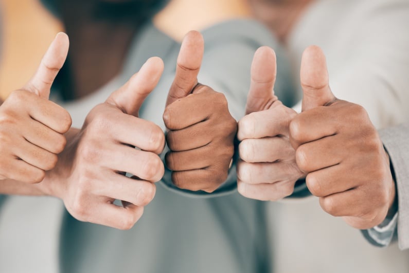 Five thumbs up